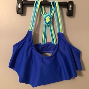 Blue bikini top